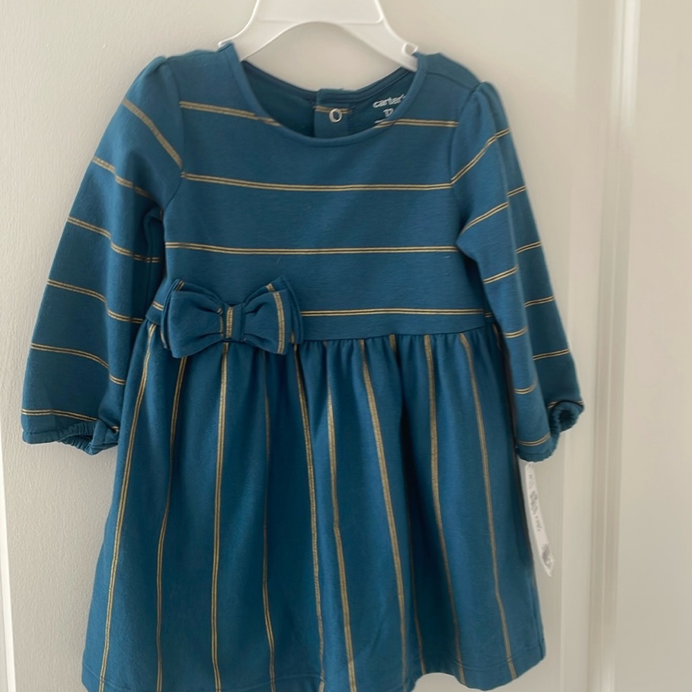 Carters baby girl long sleeve blue dress
